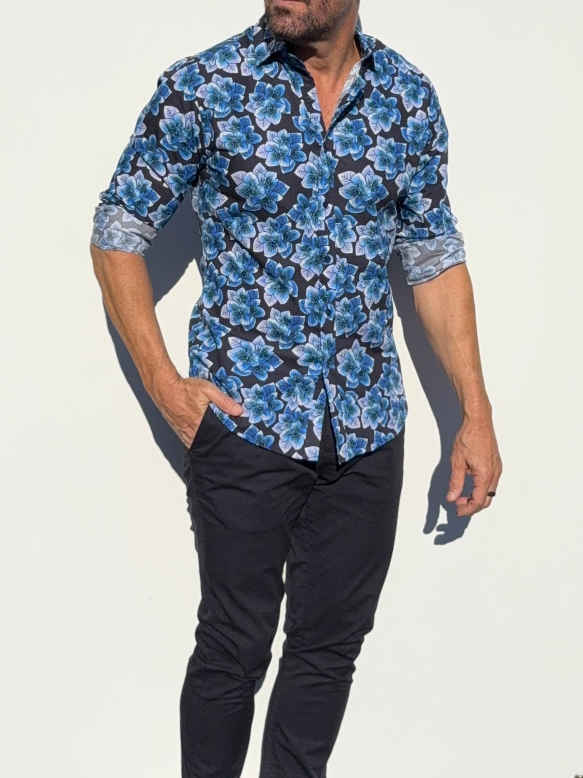 Blue Flowers Party Shirt