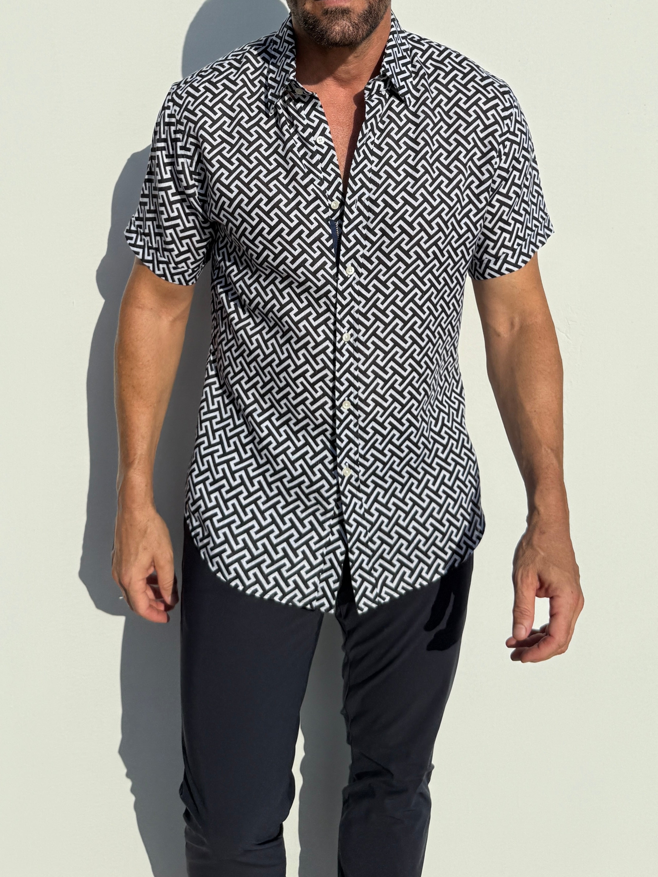 Geometric Ts Party Shirt - Black Ts Teddy Stratford Geometric Ts Party Shirt - Black Ts Teddy Stratford