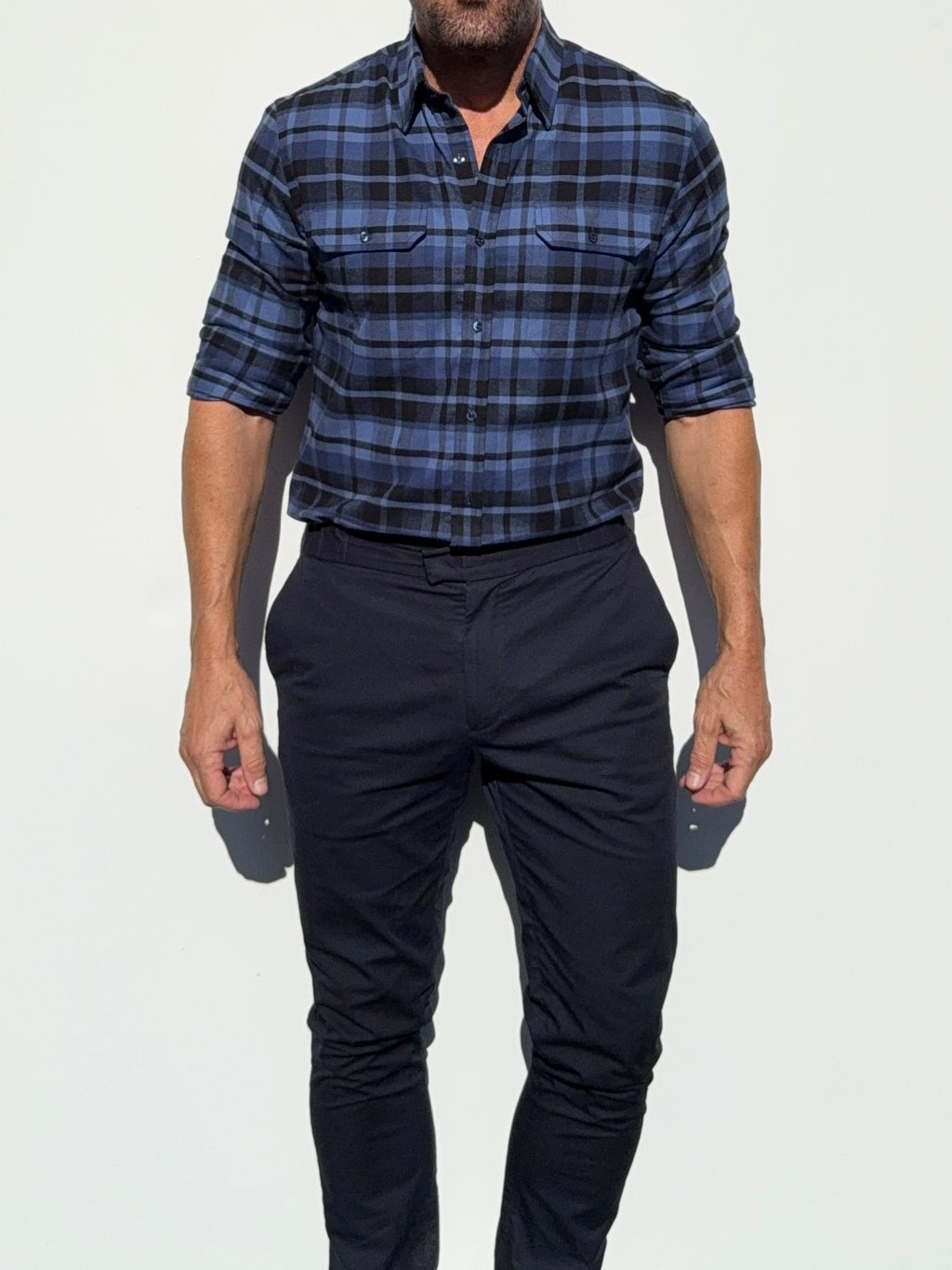 Navy & Blue Utility Flannel - Navy & Blue
