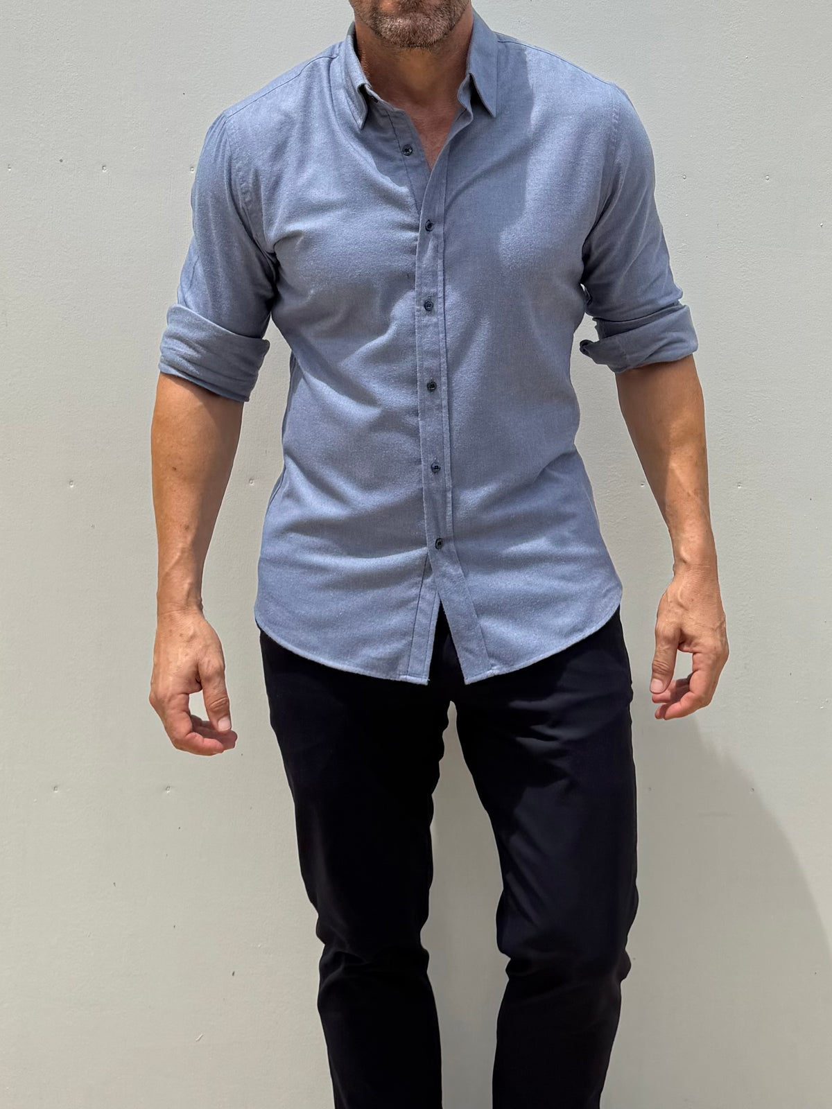Dress Flannel - Slate Blue