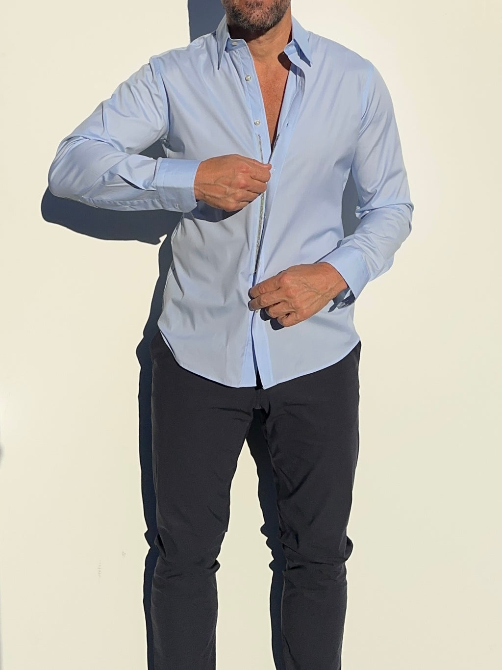 Incognito Stretch Poplin - Light Blue