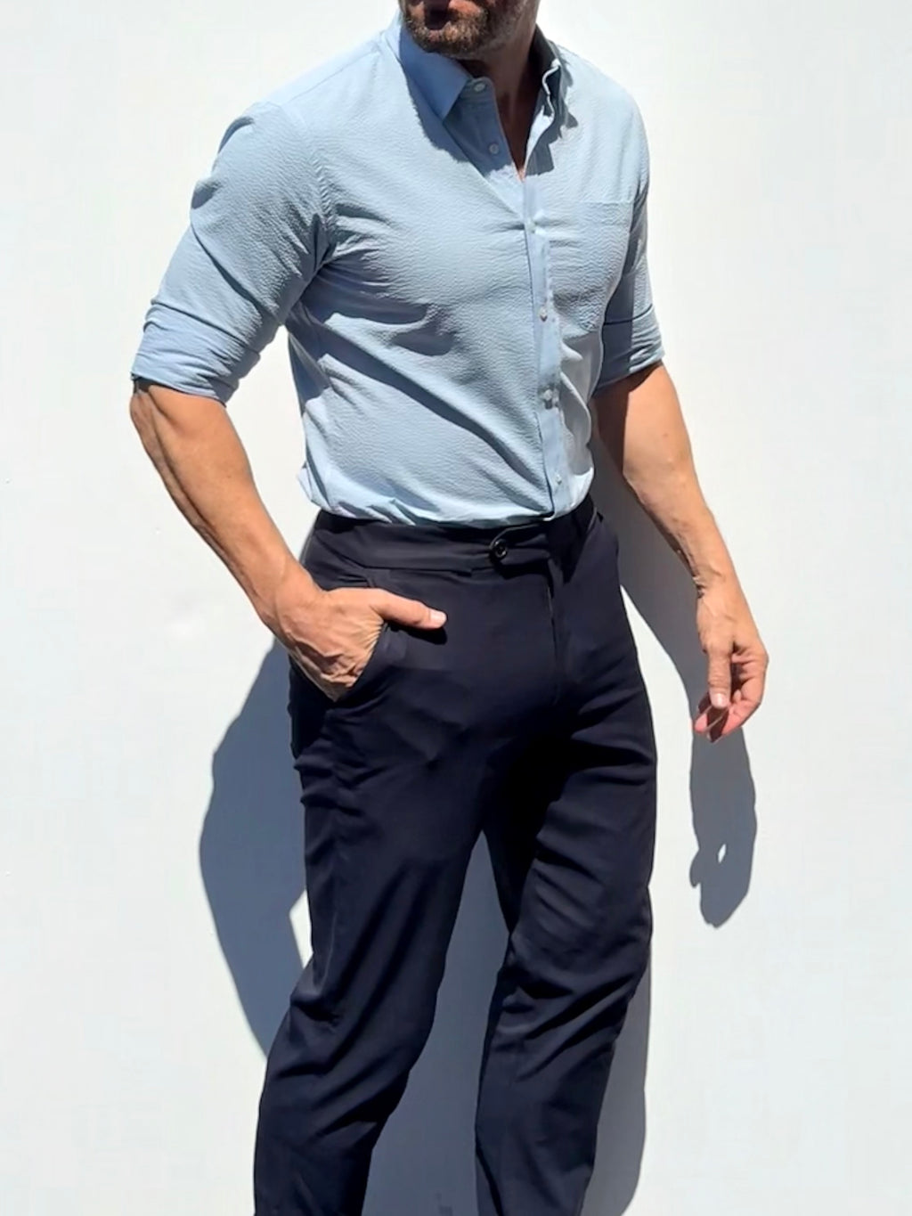 1-Pocket Seersucker - Light Blue- Small Batch #693