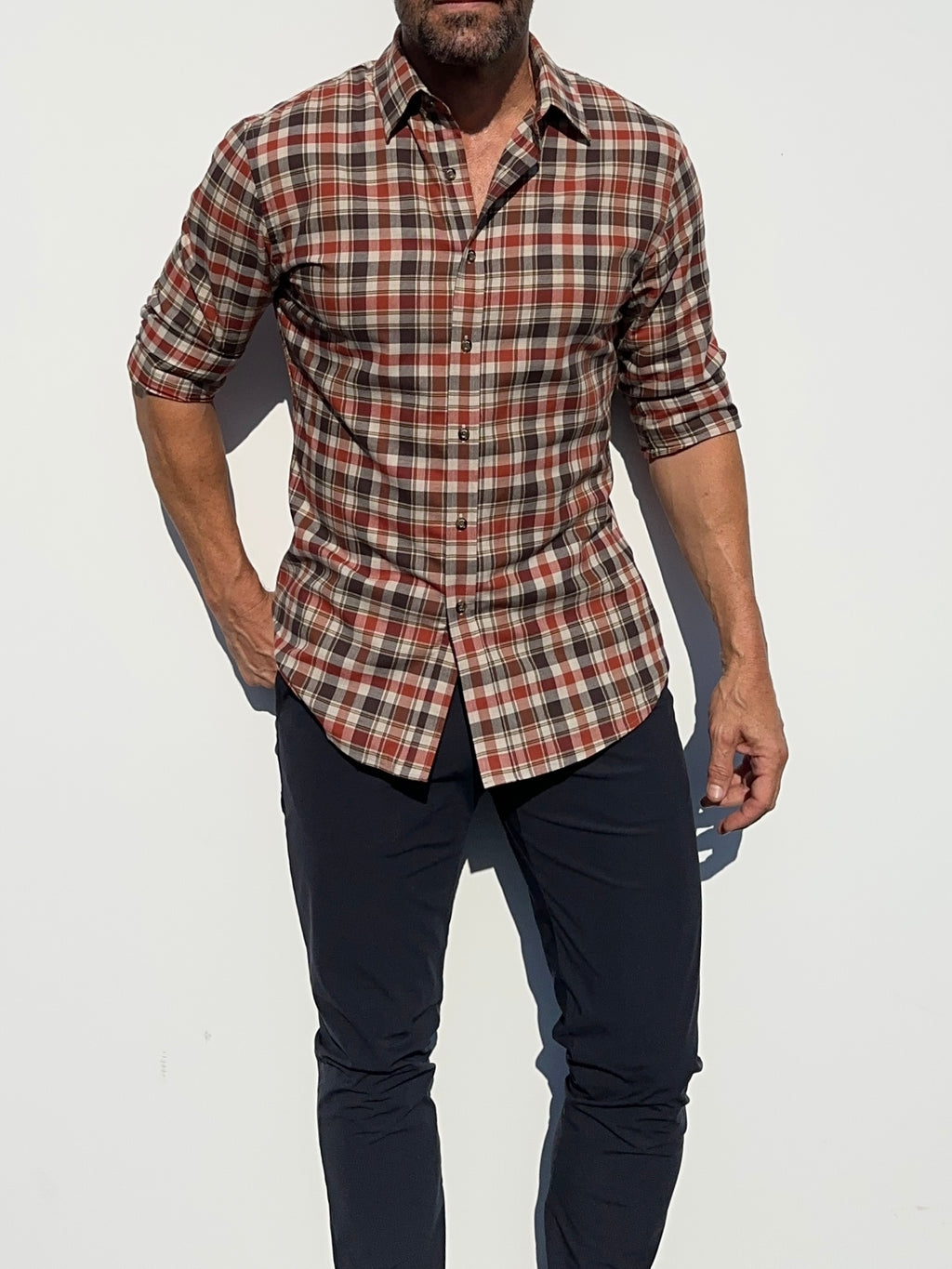 Rust Color Flannel Rust & Brown Plaid Flannel - Rust & Brown – Teddy Stratford