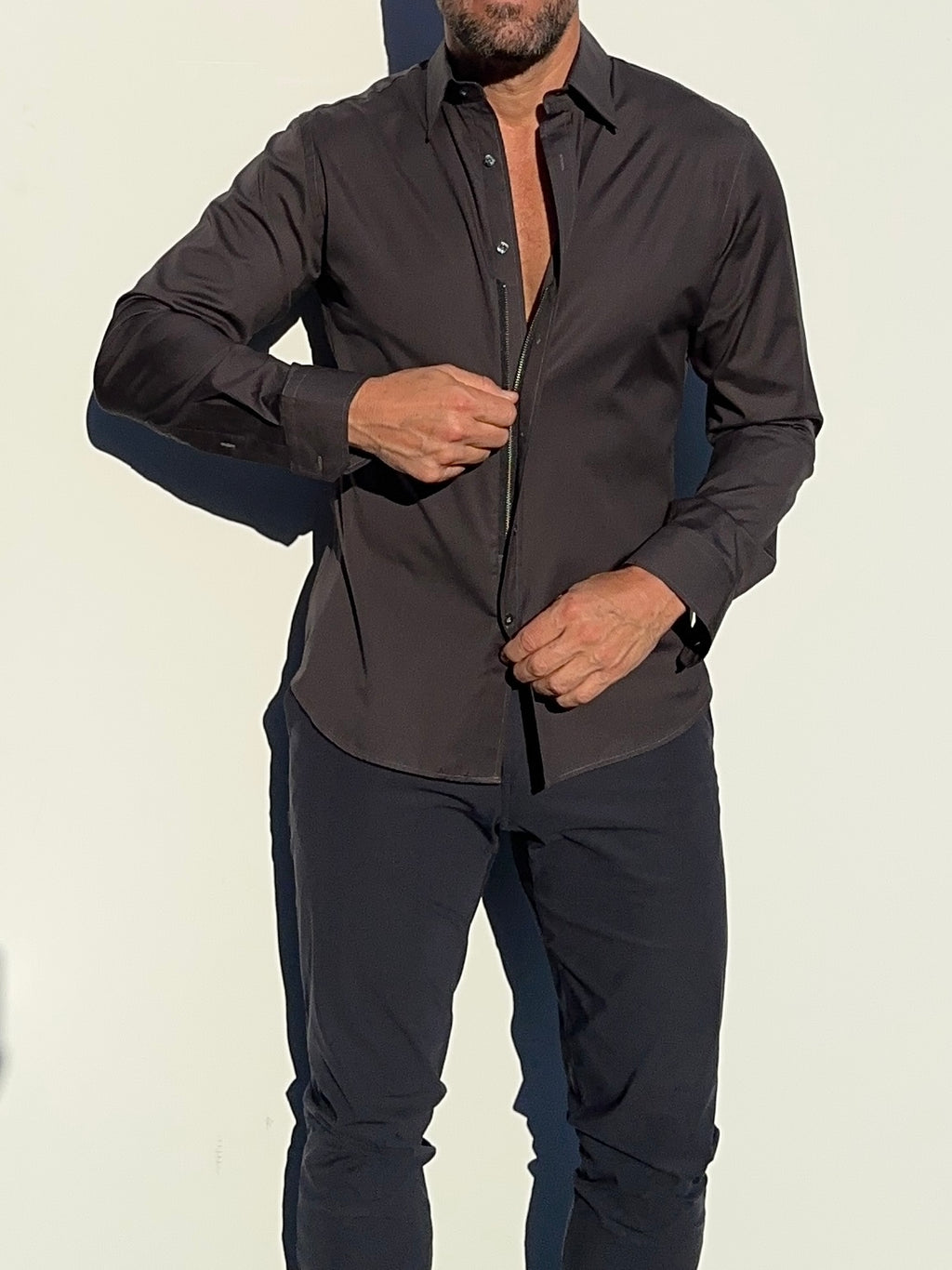 Incognito Stretch Poplin - Charcoal
