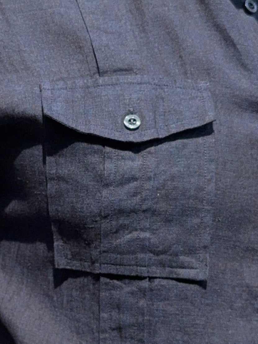 Short Sleeve Linen Raider Shirt - Small Batch Series - Midnight Blue