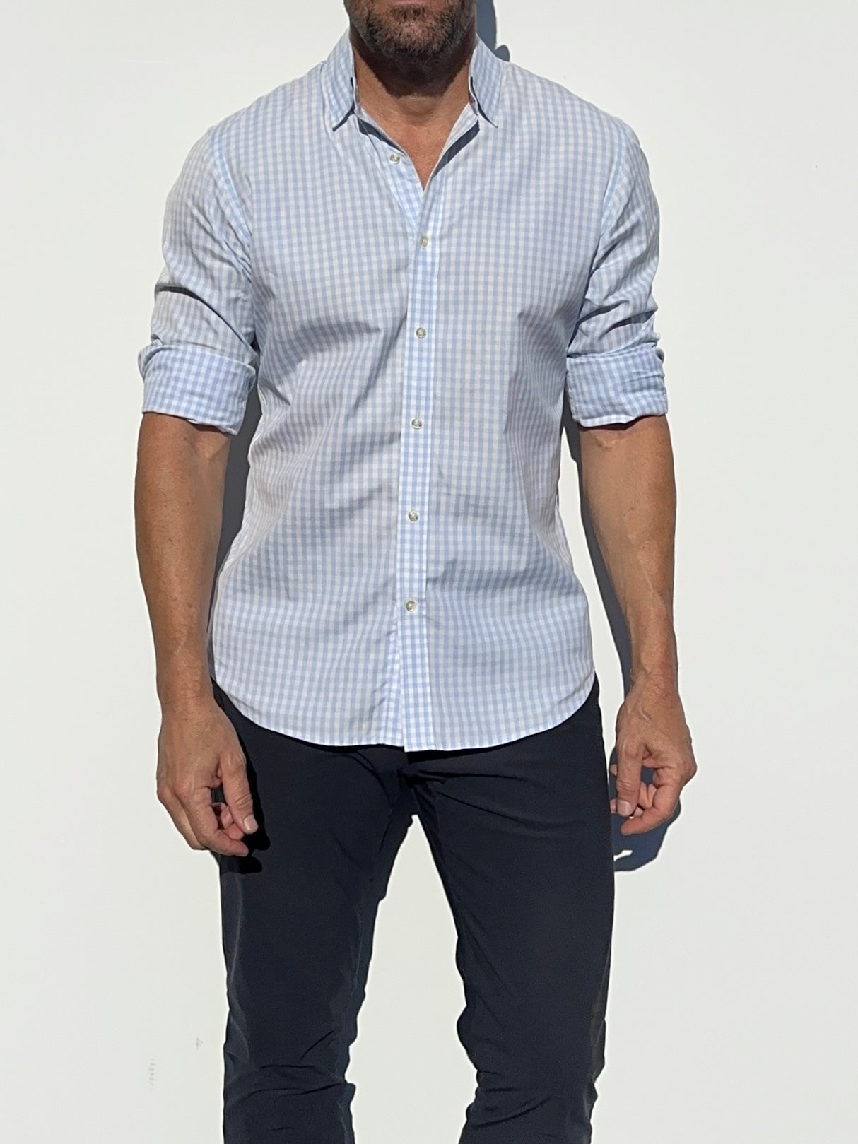 The Gingham Poplin - Light Blue Gingham Poplin – Teddy Stratford
