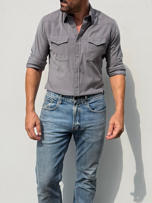 The Corduroy Western - Gunmetal Gray