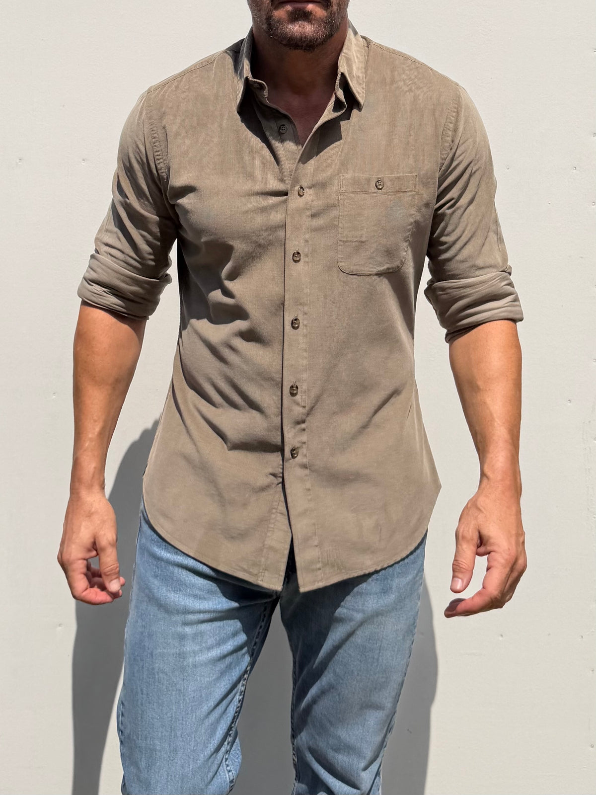 The One-Pocket Corduroy Shirt - Desert Tan