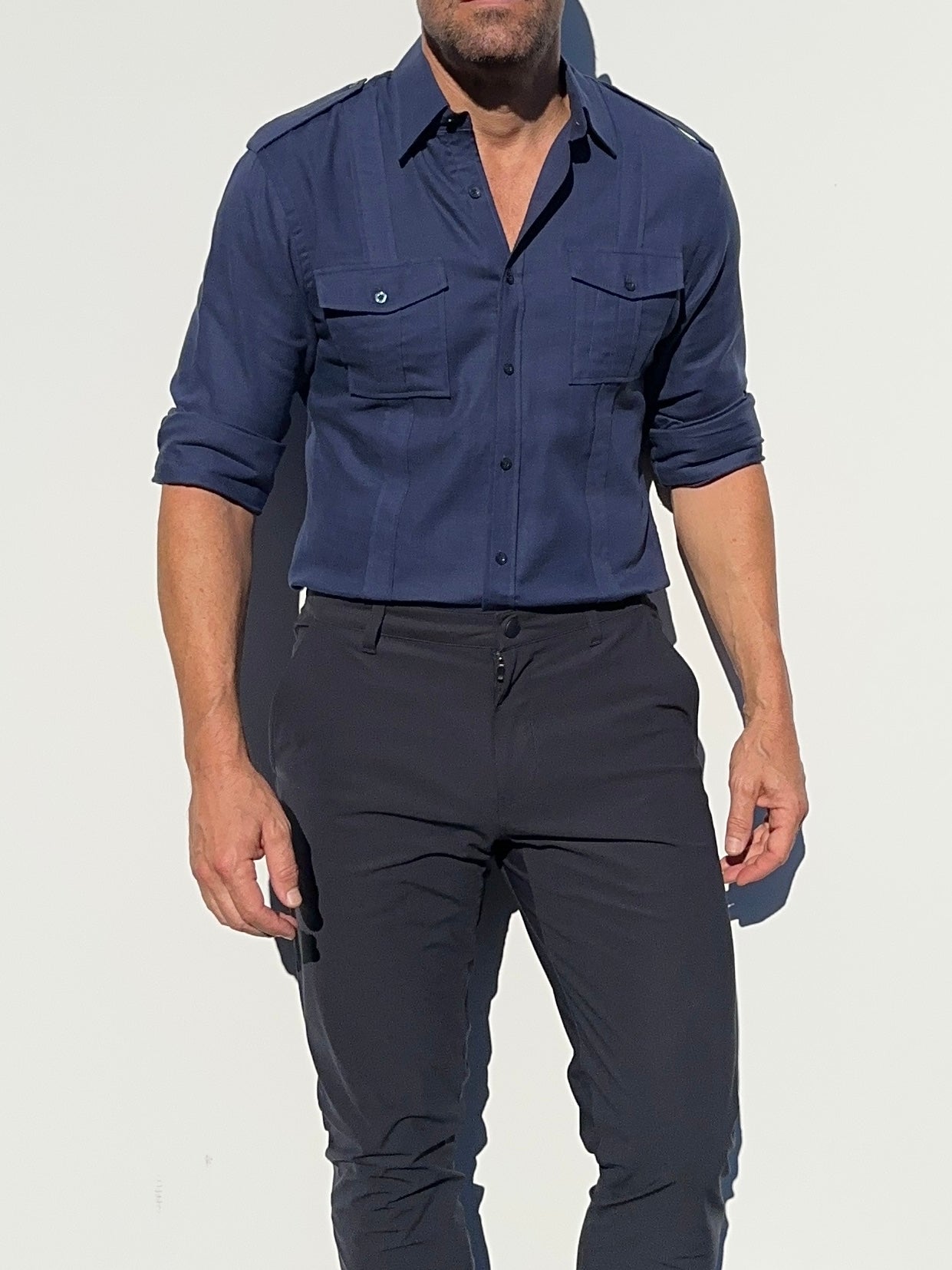 The Raider Shirt in Brushed Twill - Atlantic Blue