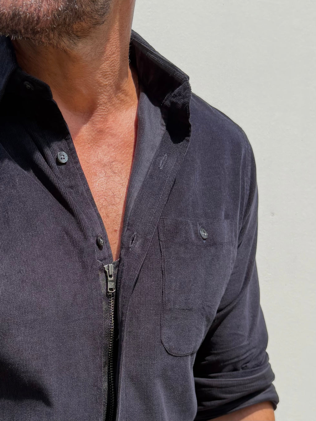 The One-Pocket Corduroy Shirt - Midnight Blue