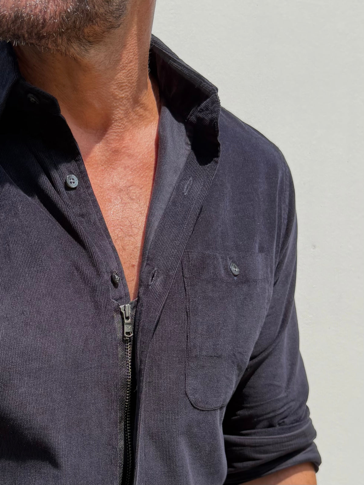 The One-Pocket Corduroy Shirt - Midnight Blue