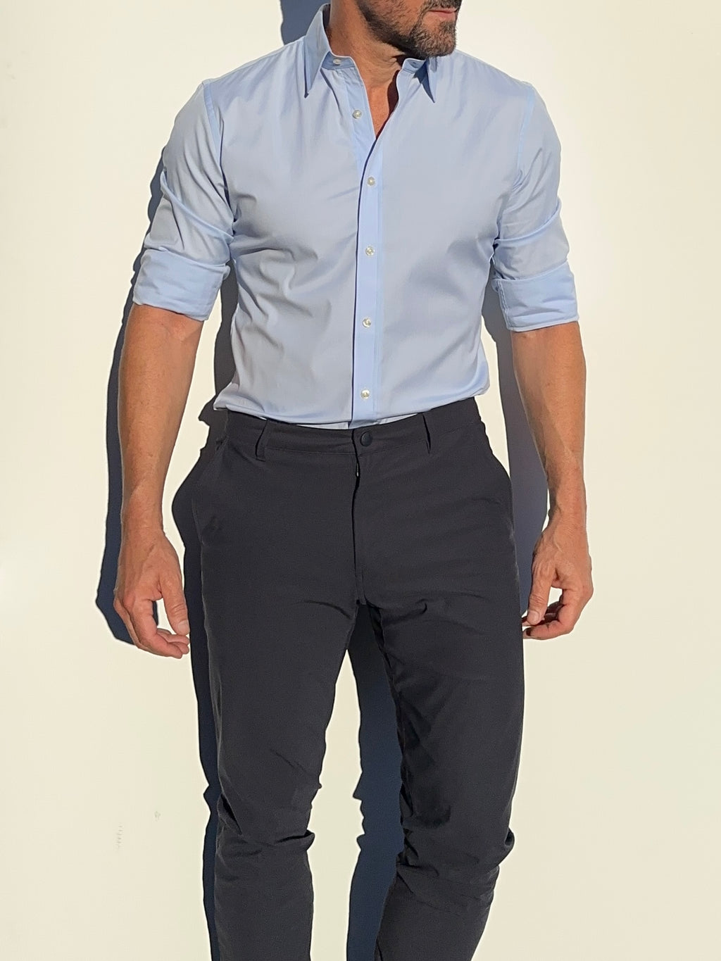 Incognito Stretch Poplin - Light Blue