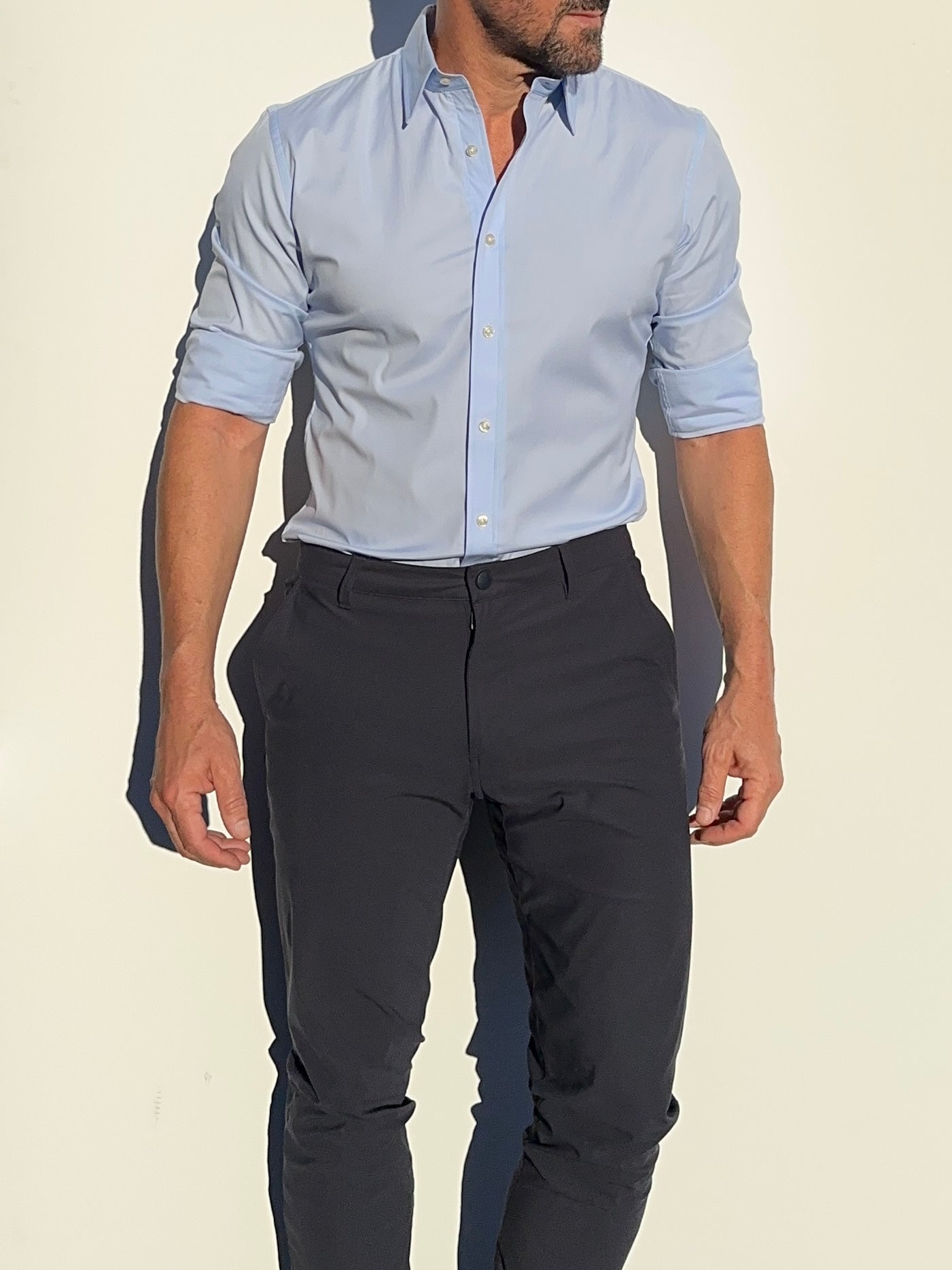 Incognito Stretch Poplin - Light Blue