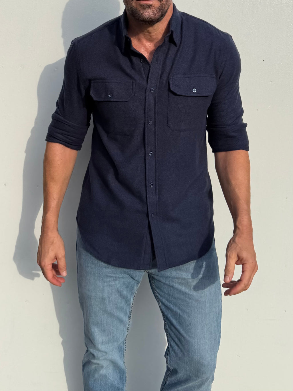 The Utility Shirt in Twill Flannel - Navy