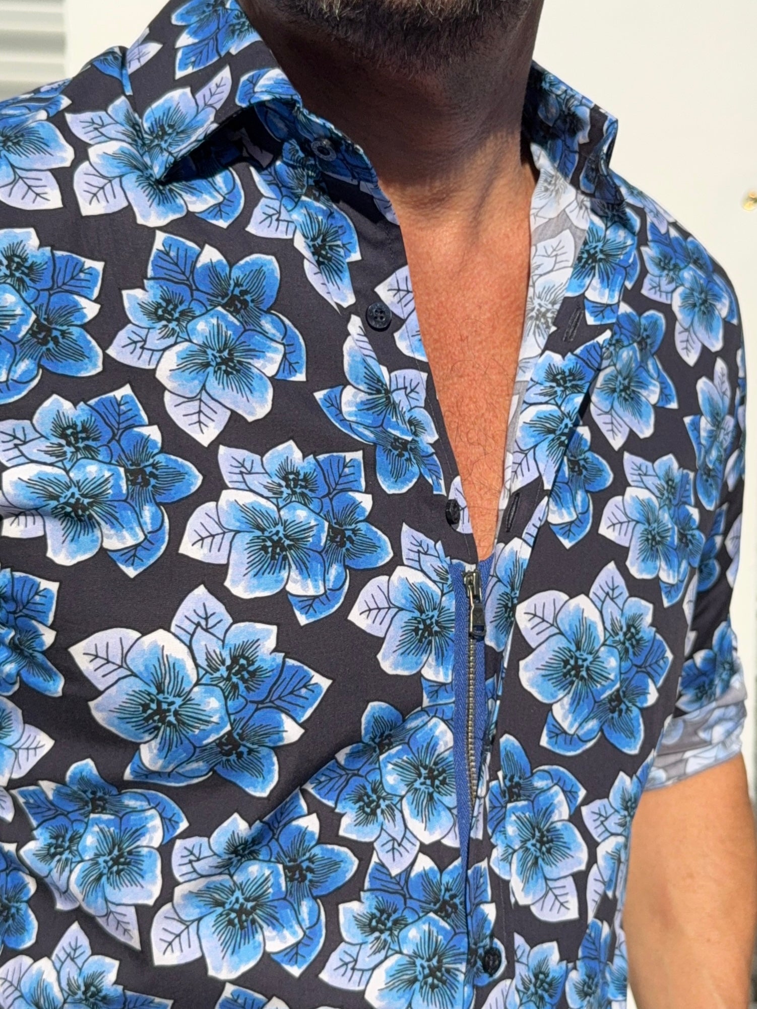 blue green wedding guest dress Floral Print Shirt – Gorsuch main image 1