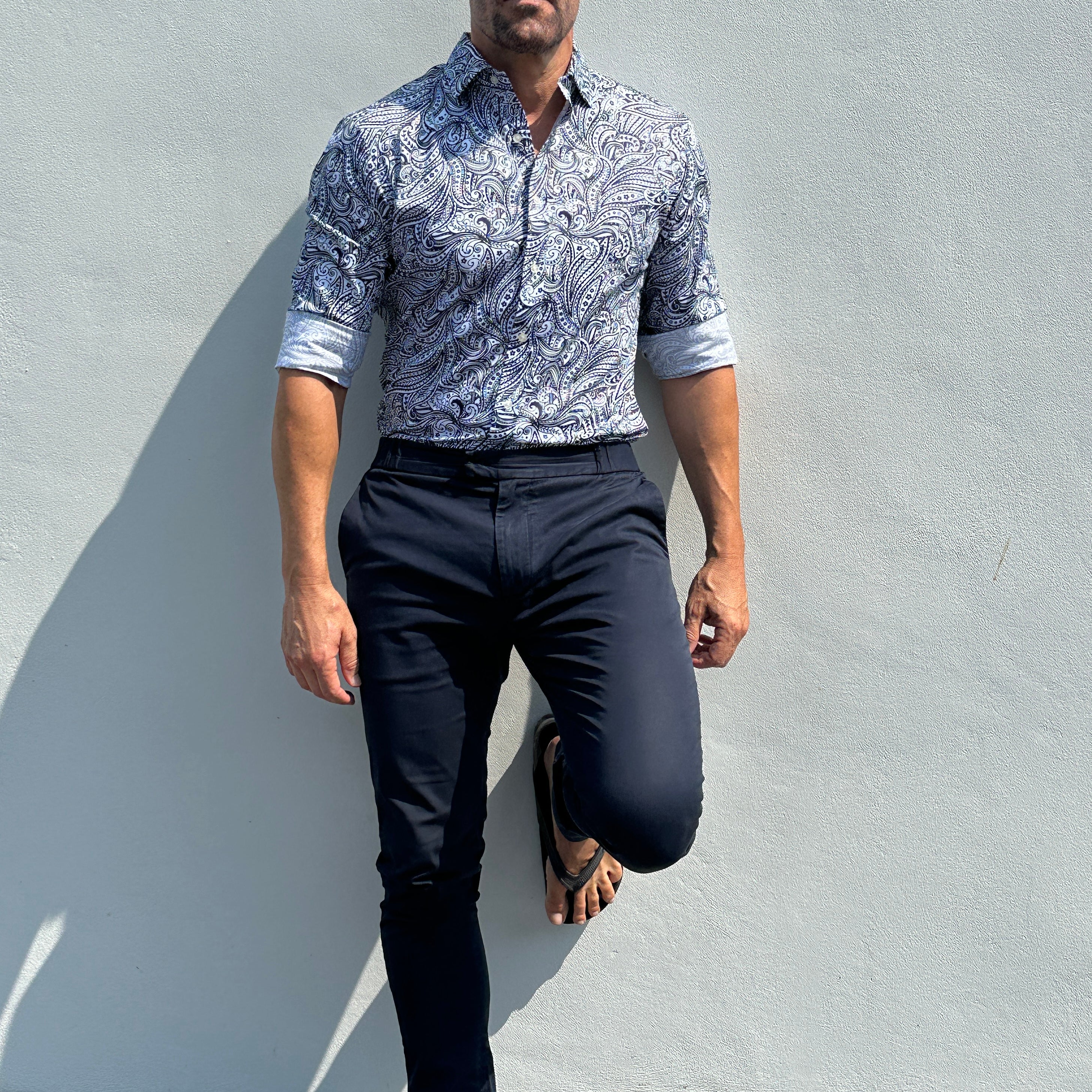 Paisley Print Party Shirt - Navy Paisley