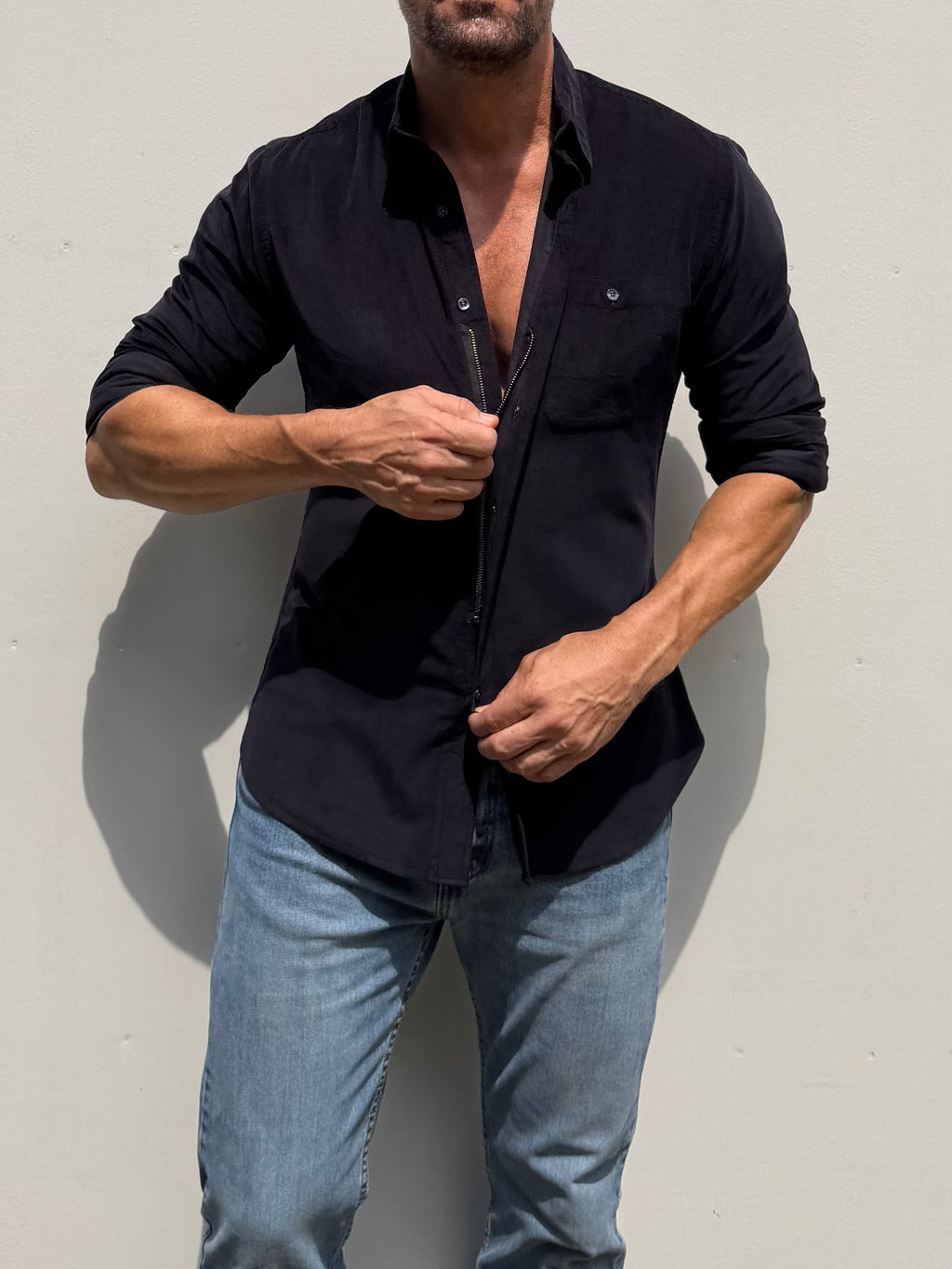 The One-Pocket Corduroy Shirt - Midnight Blue