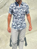 The Jungle Brothers Linen Party Shirt - Navy on White