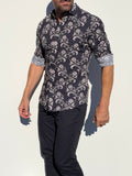 Ornamental Flowers on Navy - Ornamental Flowers