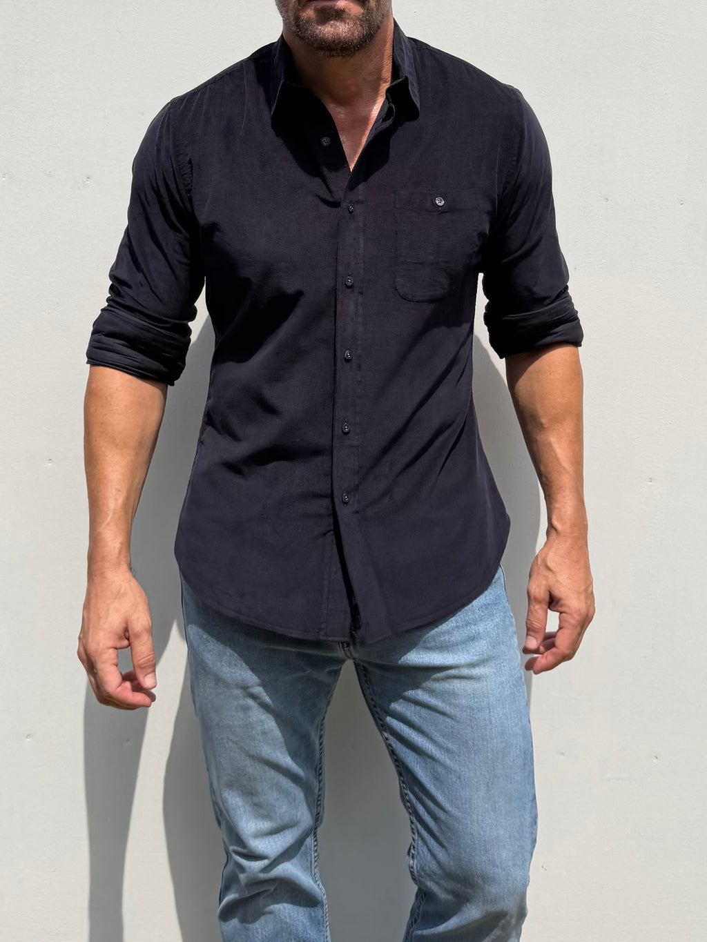 The One-Pocket Corduroy Shirt - Midnight Blue