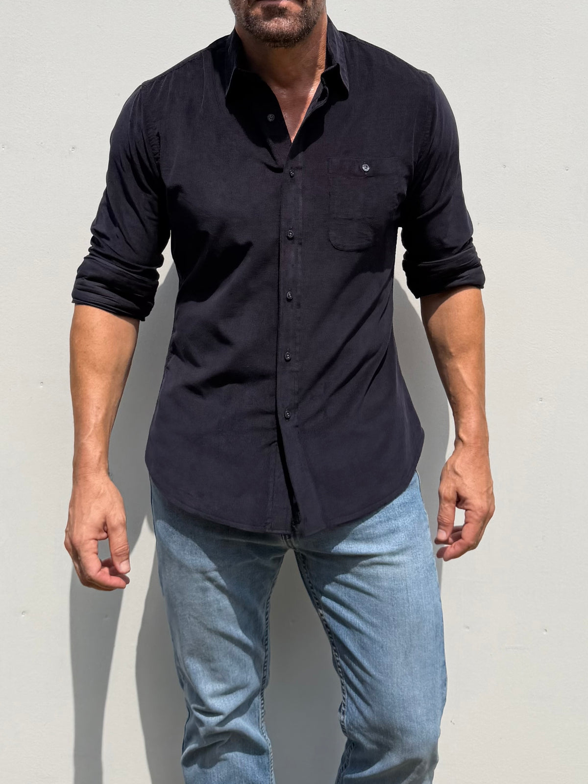 The One-Pocket Corduroy Shirt - Midnight Blue