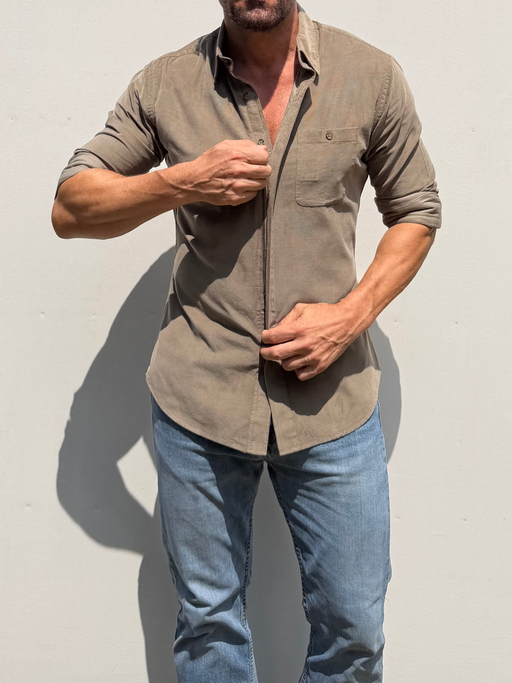 The One-Pocket Corduroy Shirt - Desert Tan