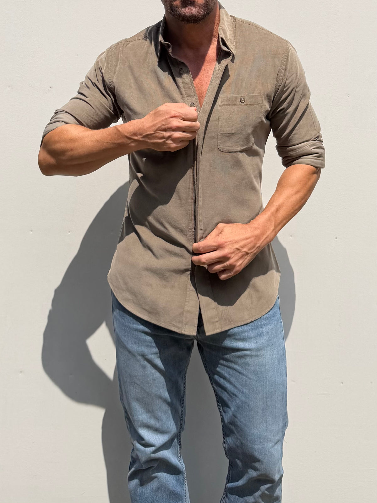 The One-Pocket Corduroy Shirt - Desert Tan