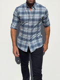 The No-Pocket Dress Flannel - Light Blue Plaid