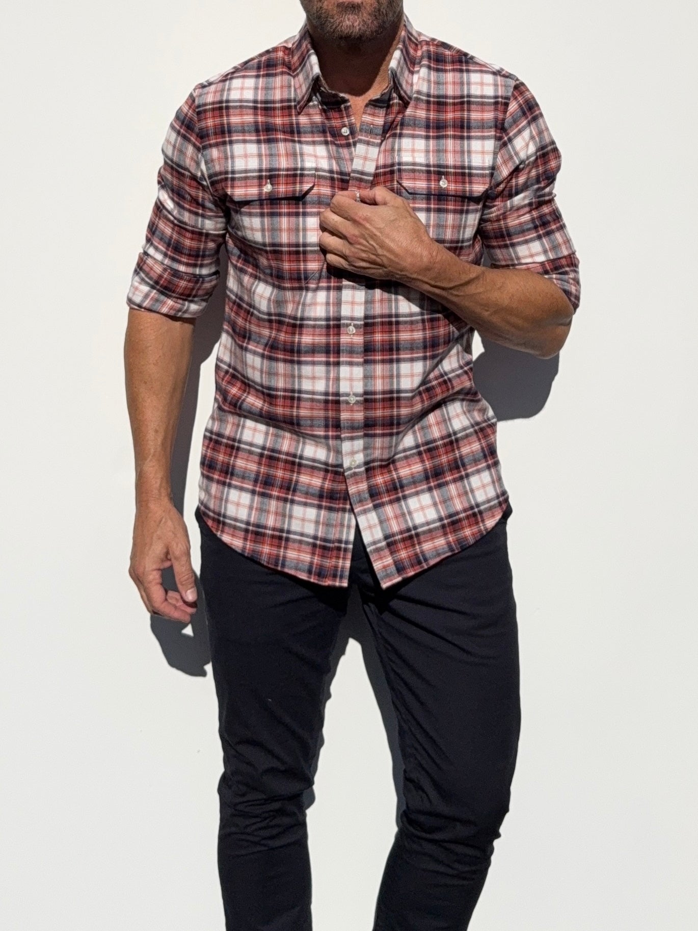 Blue & Orange Utility Flannel - Blue & Orange