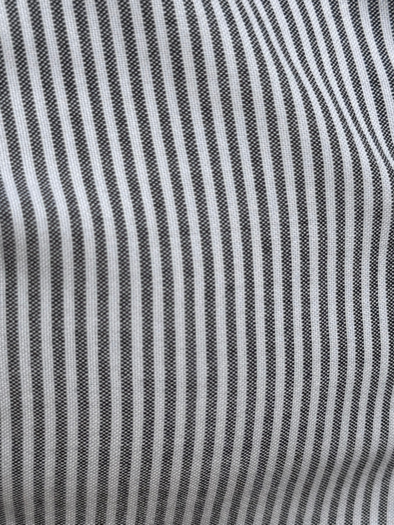 The Striped OCBD: Oxford Cloth Button Down in Charcoal - Charcoal Pinstripe