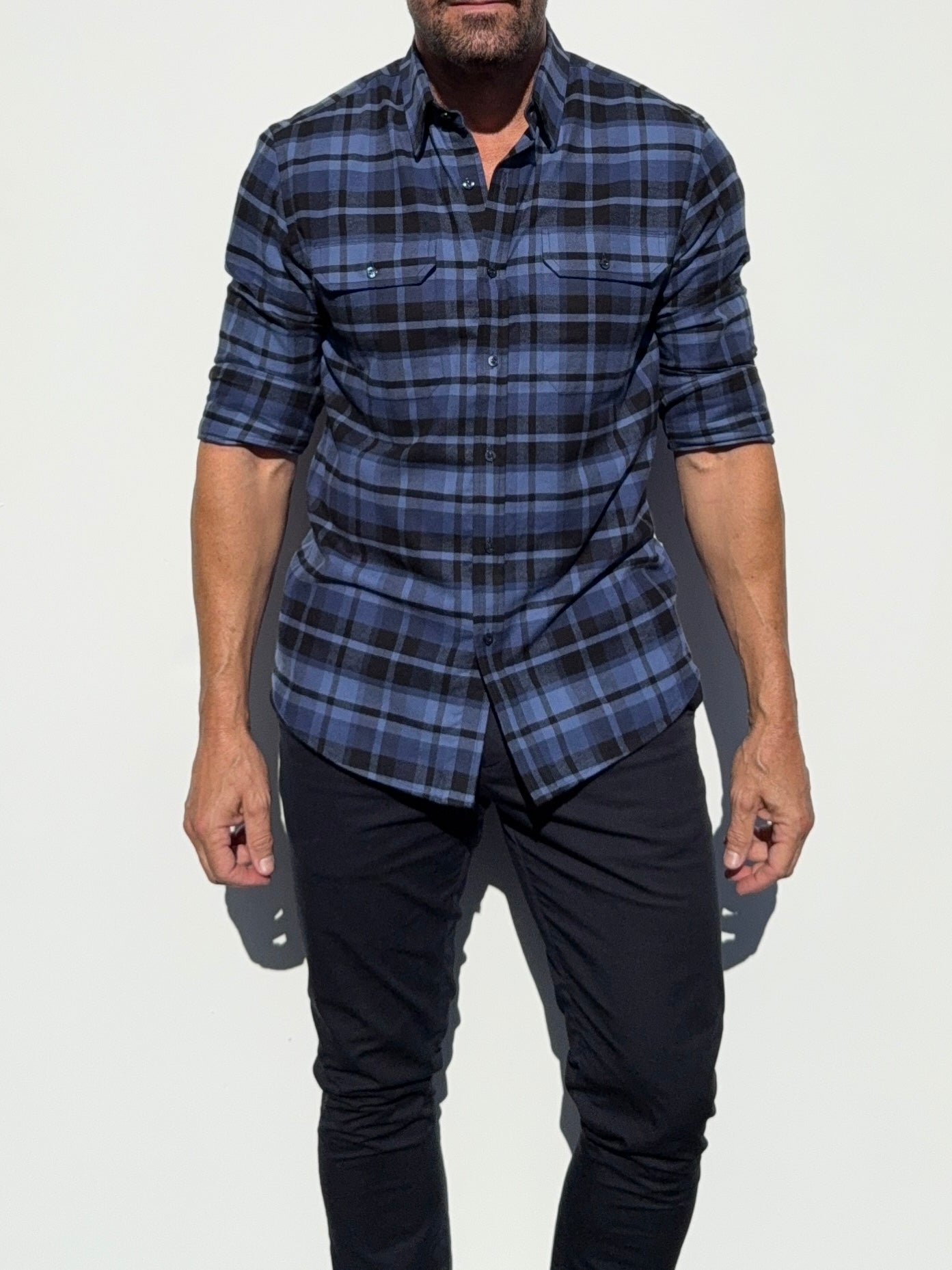 Navy & Blue Utility Flannel - Navy & Blue