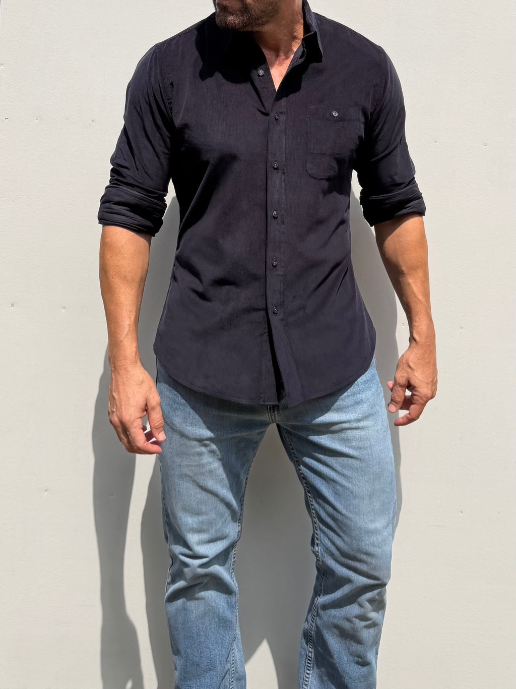 The One-Pocket Corduroy Shirt - Midnight Blue