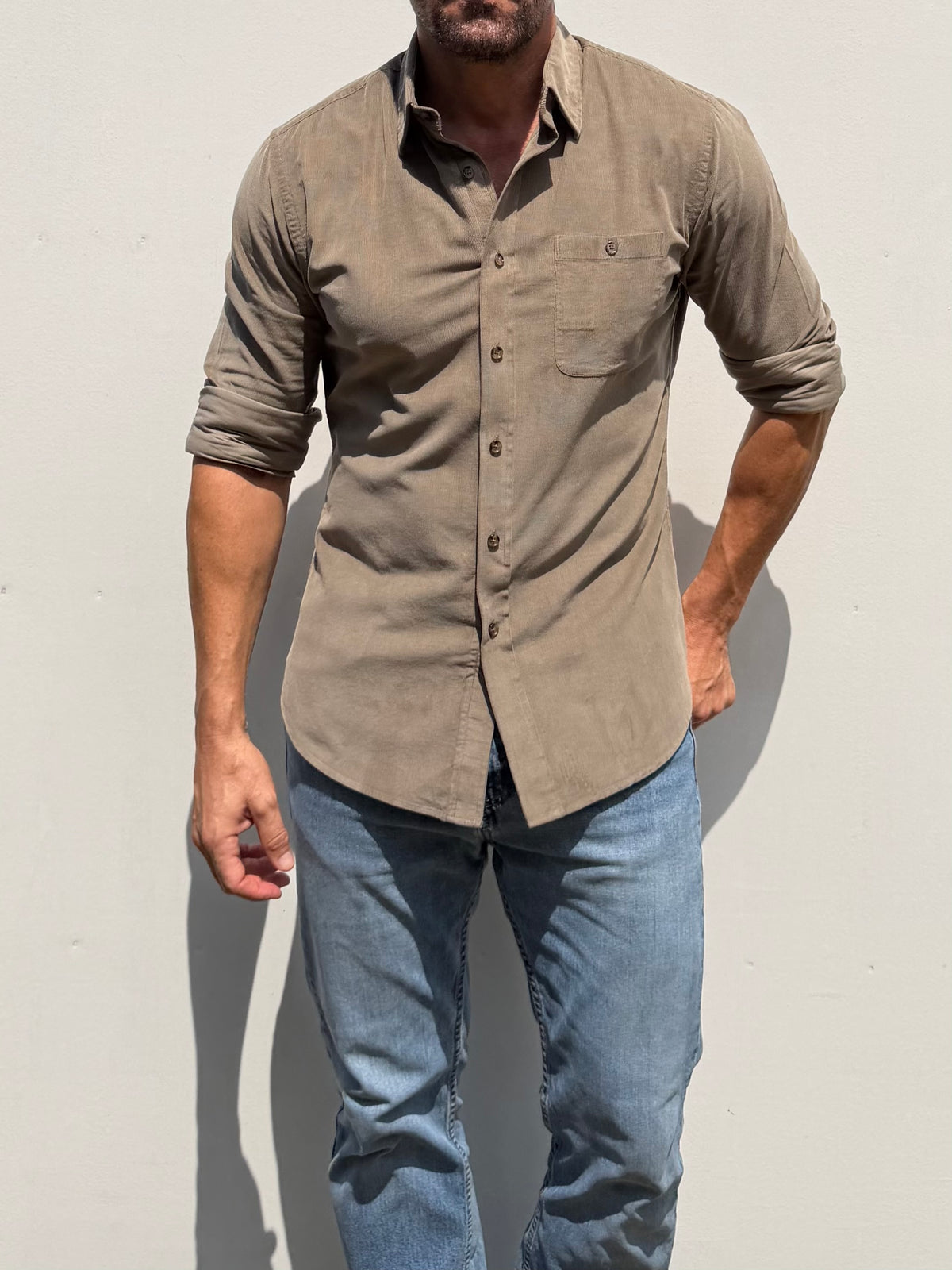 The One-Pocket Corduroy Shirt - Desert Tan