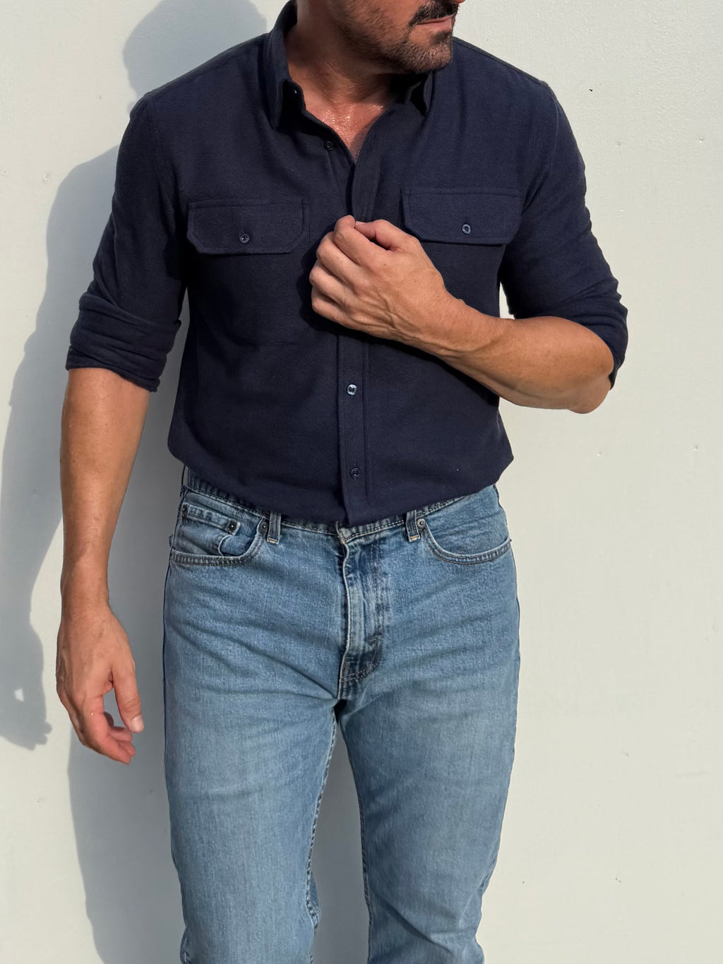 The Utility Shirt in Twill Flannel - Navy