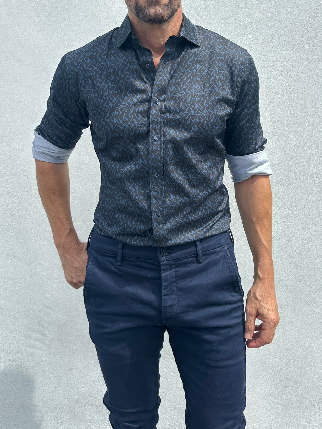 Midnight Lightning Party Shirt - Navy/Blue