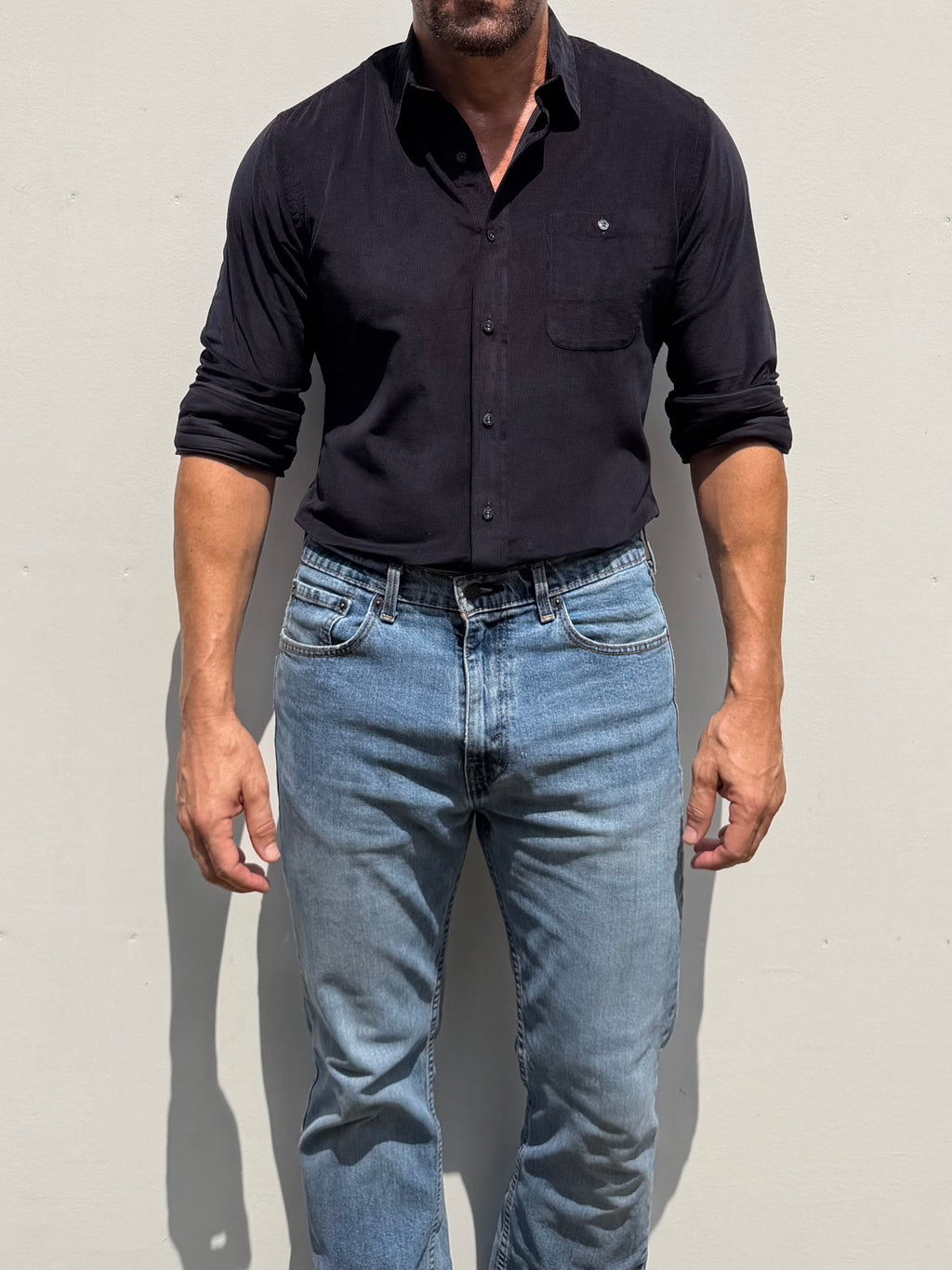 The One-Pocket Corduroy Shirt - Midnight Blue