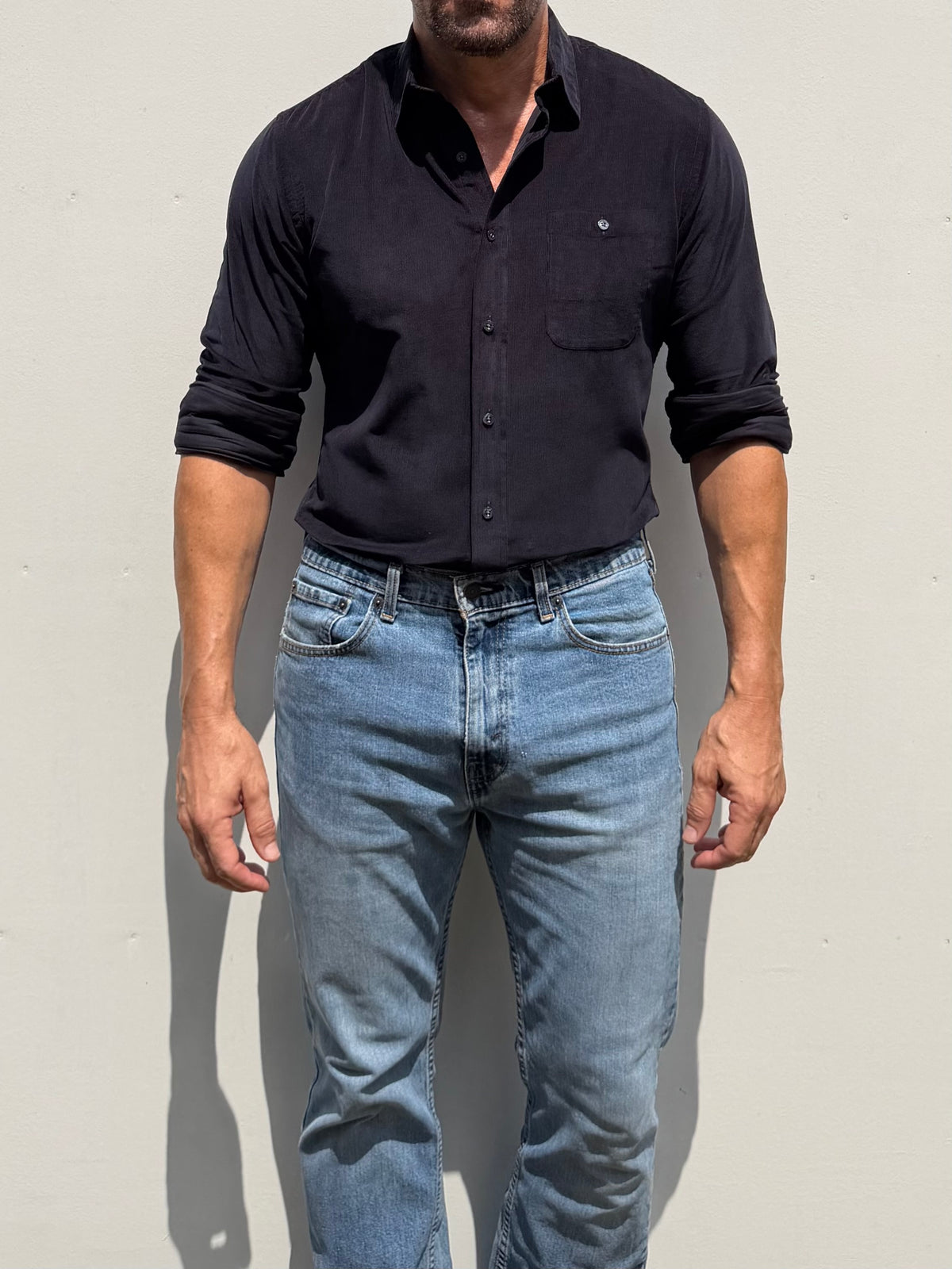 The One-Pocket Corduroy Shirt - Midnight Blue