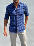 Plaid Linen - Blue on Blue Plaid Linen