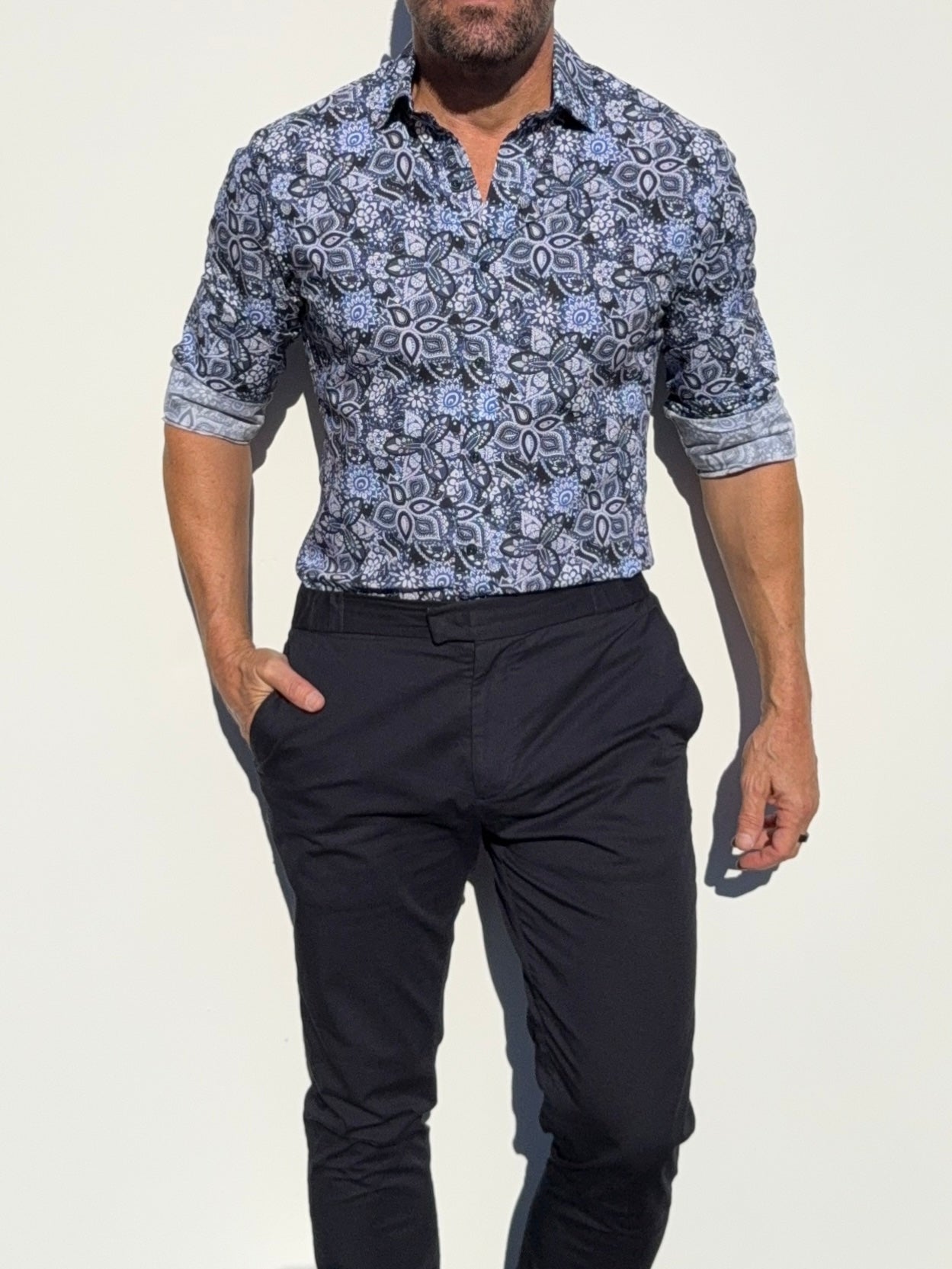 Blue Paisley Party Shirt