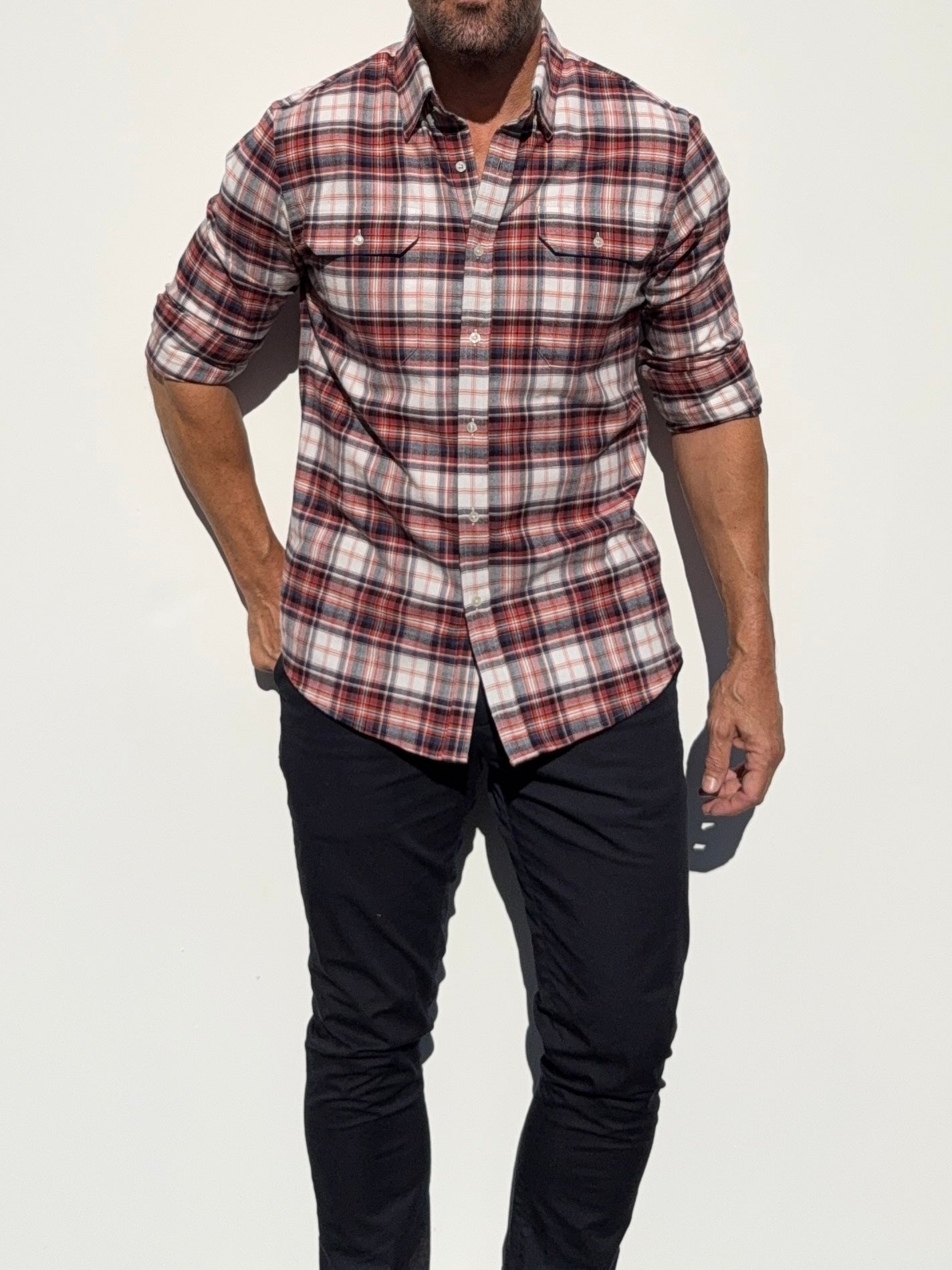 Blue & Orange Utility Flannel - Blue & Orange