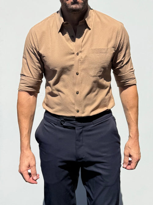 1-Pocket Seersucker - Camel- Small Batch #692