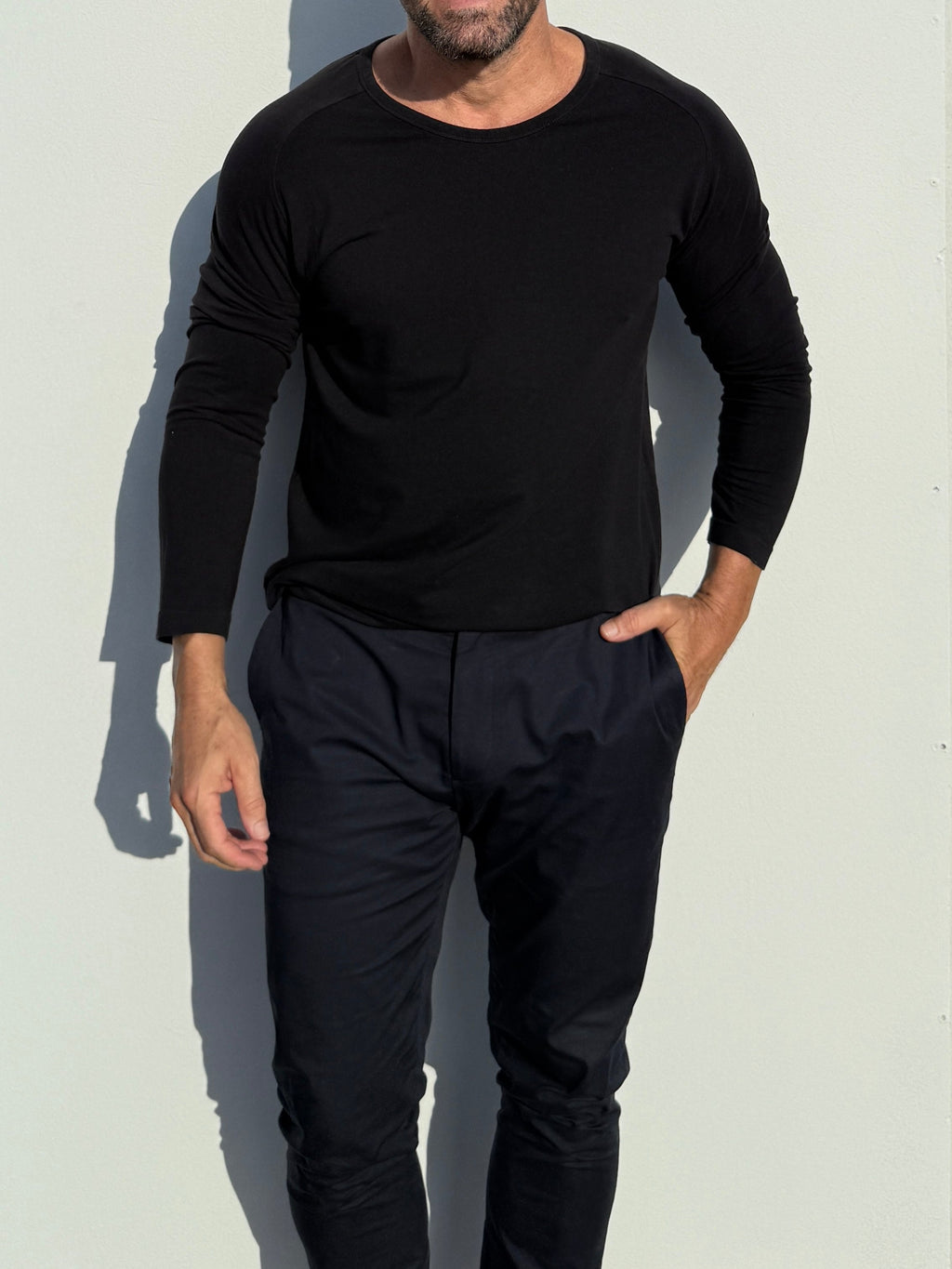 Raglan Sleeve T-shirt in Tedra™ - Black