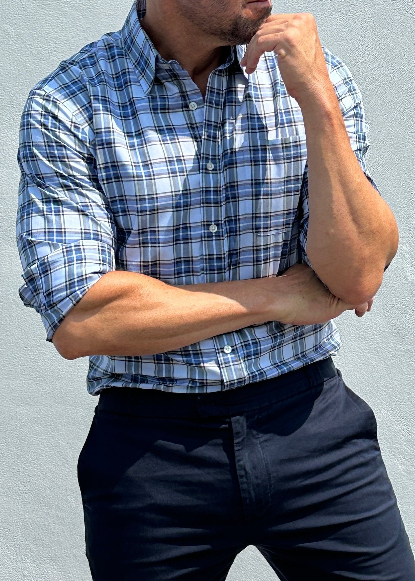 Light Blue Plaid Oxford - Light Blue Plaid