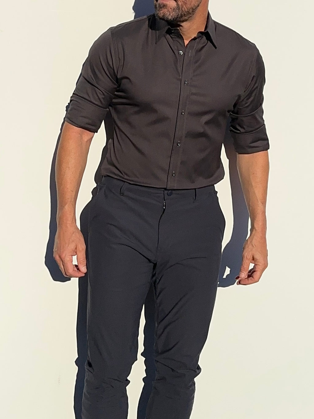 Incognito Stretch Poplin - Charcoal