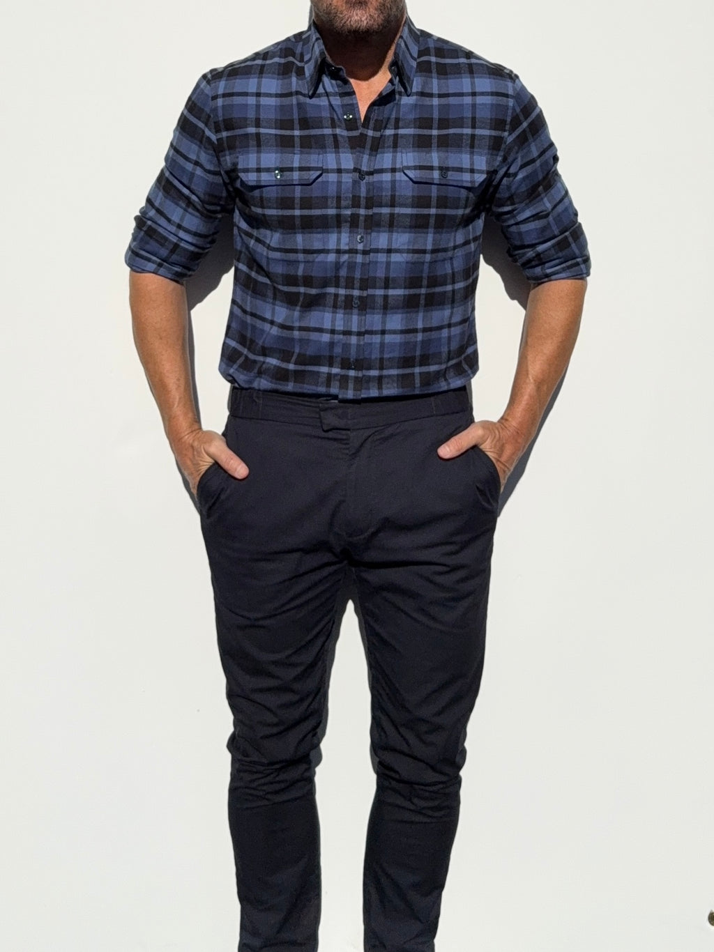 Navy & Blue Utility Flannel - Navy & Blue