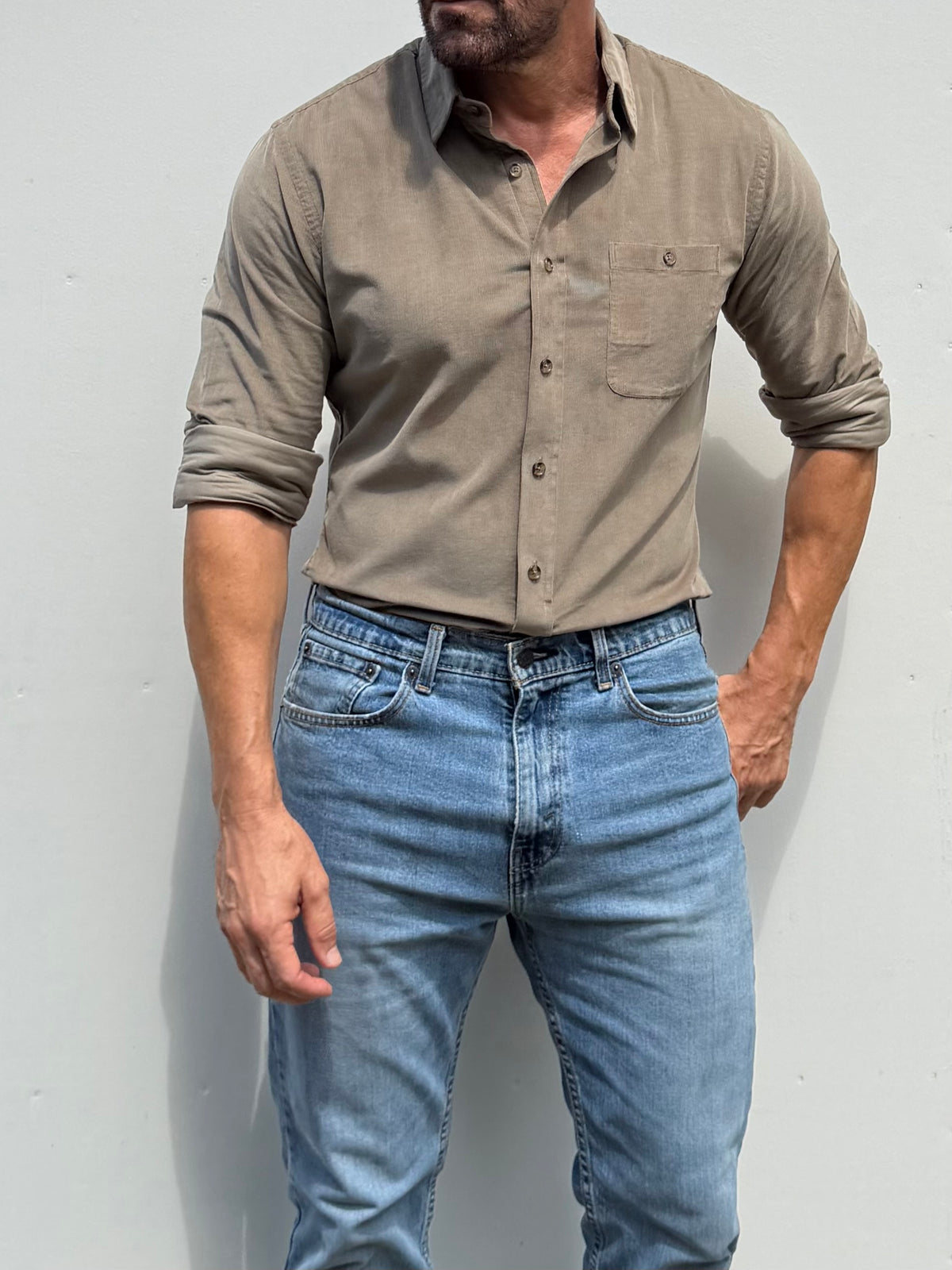 The One-Pocket Corduroy Shirt - Desert Tan