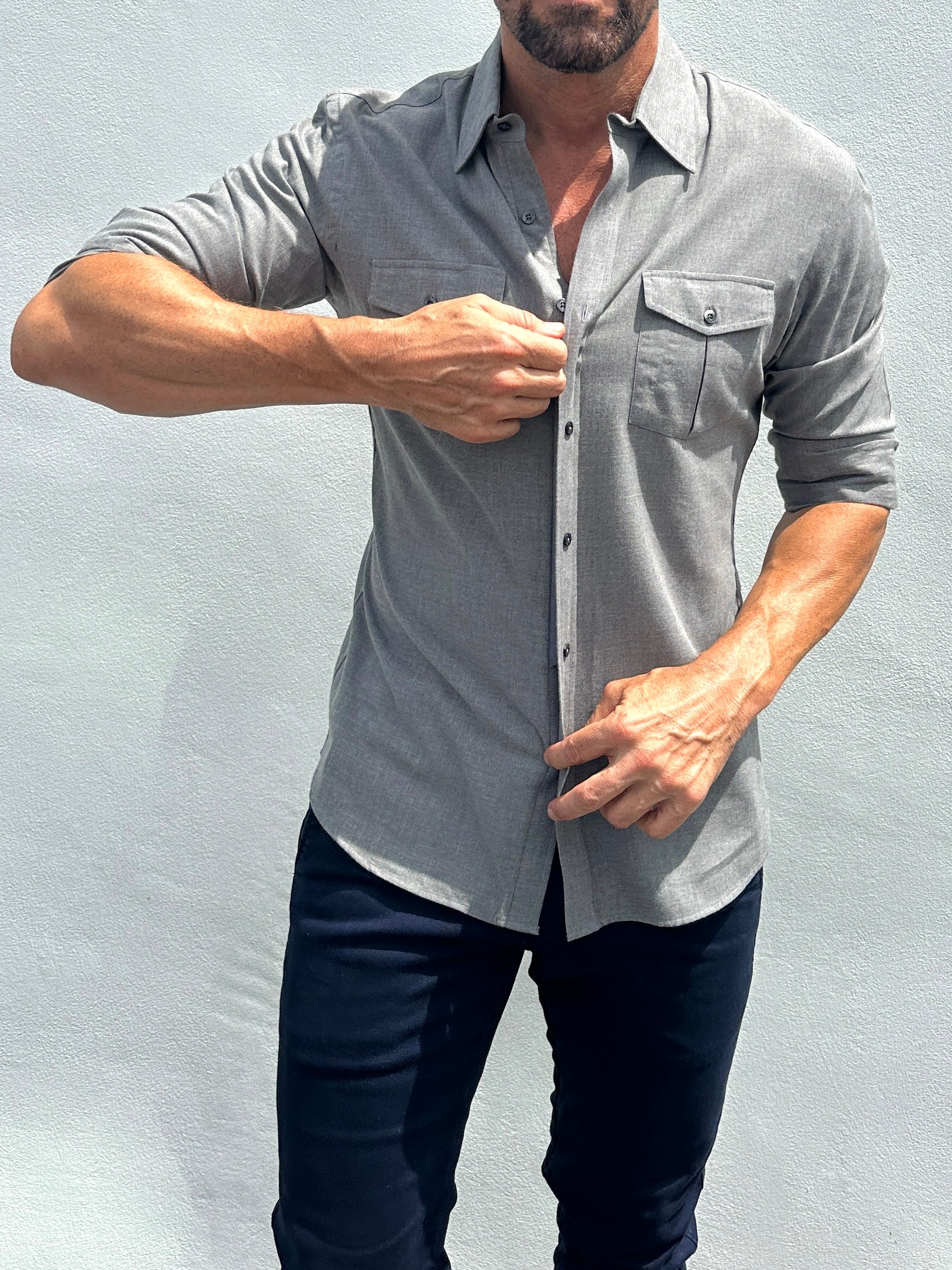 The Two-Pocket Flannel - Gray