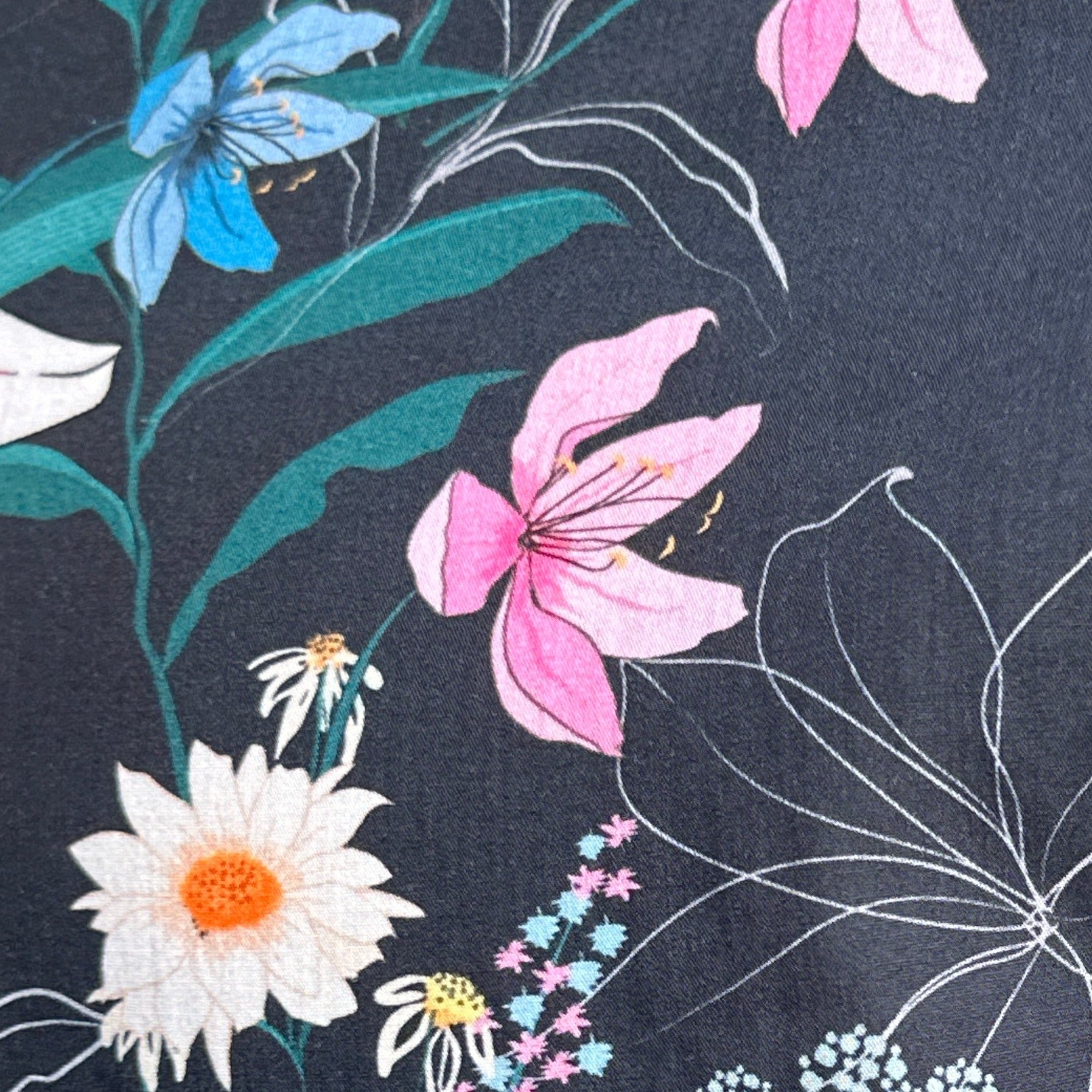 Lily Floral Party Shirt - Navy