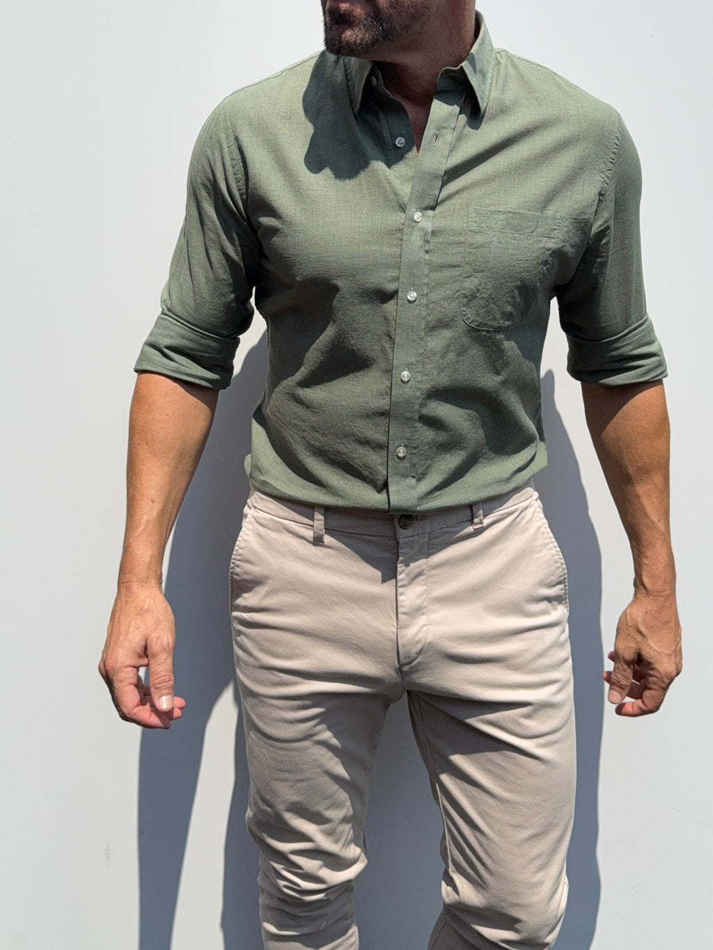 Super Lightweight Cotton- Long Sleeve - Moss Green