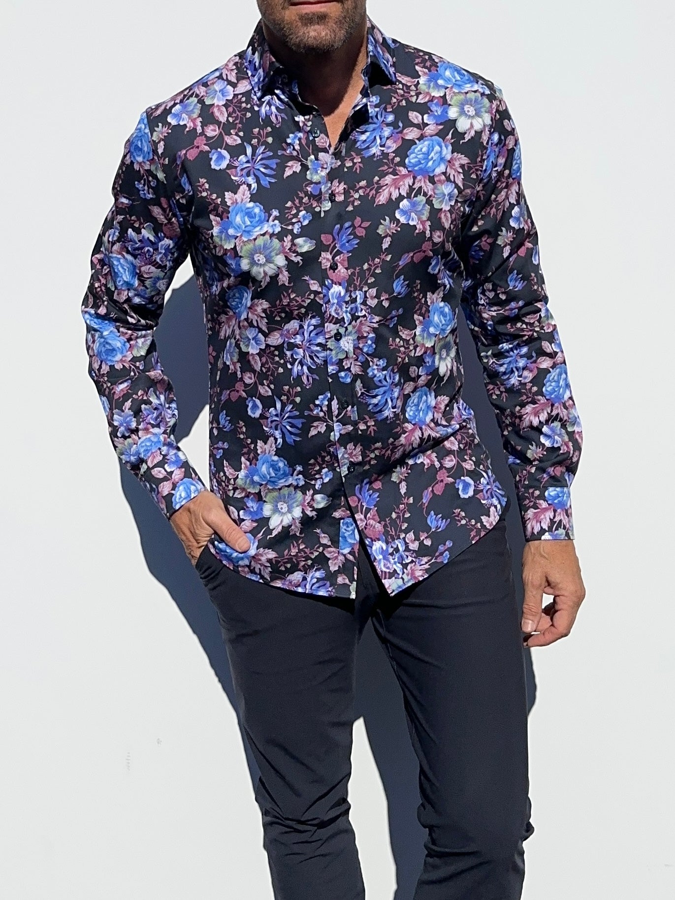 Blue Roses Party Shirt - Blue Roses